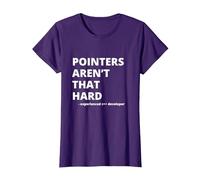 Funny Pointers aren't That Hard C++ Witty Coder T-Shirt, Women, Purple, X-Large