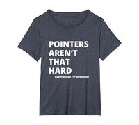 Funny Pointers aren't That Hard C++ Witty Coder T-Shirt, Women's Plus, Heather Blue, 4X
