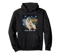 Funny Polar Bear Baseball Mom I Live Here Now Pullover Hoodie