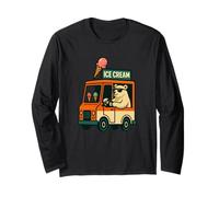 Funny Polar Bear Driving Ice Cream Truck Long Sleeve T-Shirt