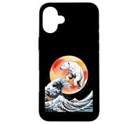 Funny Polar Bear Emerging From Ocean Waves Case for iPhone 16 Plus