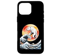 Funny Polar Bear Emerging From Ocean Waves Case for iPhone 16 Pro Max