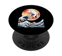 Funny Polar Bear Emerging From Ocean Waves PopSockets Adhesive PopGrip