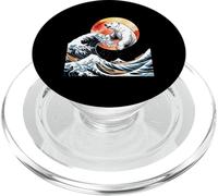 Funny Polar Bear Emerging From Ocean Waves PopSockets PopGrip for MagSafe