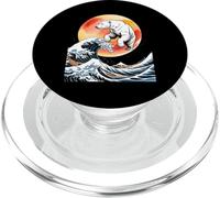 Funny Polar Bear Emerging From Ocean Waves PopSockets PopGrip for MagSafe