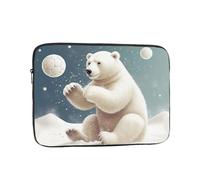 Funny Polar Bear Playing Snowball Laptop Case 17 inch, TSA Laptop Sleeve Shockproof Protective Notebook Case Water Resistant Computer Carrying Cover Briefcase Handbags Men Women Computer Bag