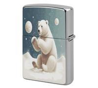 Funny Polar Bear Playing Snowball Lighter Case Cover Lighter Holder