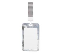 Funny Polar Bear Playing Snowball Print Id Badge Holder Sliding Card Holder Vertical Card Protector Cover Case Teacher Lanyard for Office Women Men