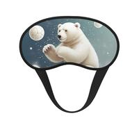 Funny Polar Bear Playing Snowball Sleep Mask for Side Sleeper, Blackout Sleep Eye Mask Comfortable Blindfold Eyeshade Soft Breathable Sleeping Mask with Elastic Strap Silk Eye Covers for Travel