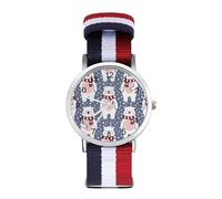 Funny Polar Bears Sport Watch for Men Women Nylon Strap Wrist Watch Analog Quartz Watch