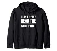Funny Political Woke Police Politics Anti-Racist Feminist Zip Hoodie