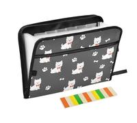 Funny Pomeranian Dog Expanding File Folder 13 Pockets Accordion File Organiser Folders for Paperwork A4 Storage Portable Document Organiser Filing Wallet