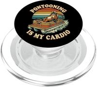 Funny Pontoon Boat Captain Sloth Pontooning Is My Cardio PopSockets PopGrip for MagSafe