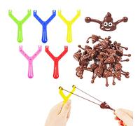 Funny Poo Slingshot Set- 5 Slingshot &15 Poo Bullets Mochi Squishy,Poop Finger Shooting Slingshot Prank,Party Bag Fillers for Adult Birthday Joke Prank Gift,Xmas Stocking Filler