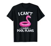 Funny Pool Plans Flamingo Float Summer Vacation Humor T-Shirt