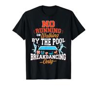 Funny Pool Warning Safety Rules Summer Swim Swimming Life Value Graphic T-Shirt, Men, Black, XL