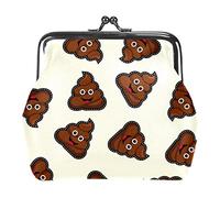 Funny Poop Pattern Cute Women’s PU Leather Coin Wallets Girls Mini Buckle Coin Purse Pouch