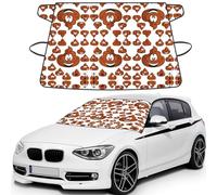 Funny Poop Printed Car Windshield Cover for Ice and Snow, Durable Windshield Snow Cover, Sun Protection, Universal Fit 69x42.5''