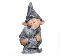 Funny Pooping Garden Gnome Statue | Naughty Resin Dwarf Ornament for Outdoor Yard Decor | Miniature Lawn 11x7cm | Humorous