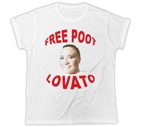 Funny POOT Demi Lovato Birthday Present Short Sleeve Tshirt White S