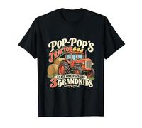 Funny Pop-Pop Farm Tractor Ride Grandkids Farmer Cartoon T-Shirt