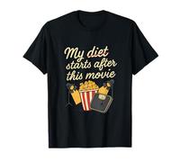 Funny Popcorn Quote Movie Lover Diet Starts After T-Shirt