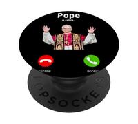 Funny Pope Leo XIV Is Calling Catholic Humor Mens Womens PopSockets Adhesive PopGrip