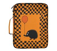 Funny Porcupine Balloon Orange and Black Organizer Folder 7 Pockets A4 Letter Size with Zipper Closure for Office Expanding File Pocket expando