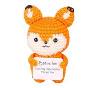 Funny positive animals, crochet cute animal dolls with positive cards, funny cute handmade dolls knitted with inspira positive cards