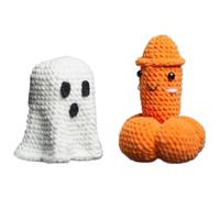 Funny Positive Dick And Ghost Doll,Emotional Support Plush Crochet Gift(#A)