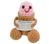 Funny Positive Dick, Handmade Dick Plush Doll With Encourage Cards, 2.73 Inch Positive Potato Ornament for Valentine's Birthday Cheer Up Gifts To Boyfriend Husband