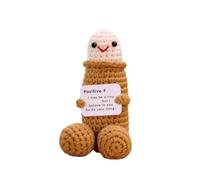 Funny Positive Doll, Emotional Support Gift,Cute Wool Knitted Doll with Positive Card, Stuffing Decoration Inspirational Positives Ornaments Gifts for Kids Adults Birthday Holiday