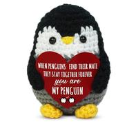 Funny Positive Penguin Emotional Support Gifts Handmade Crochet Animals Cute Stuff Desktop Ornament Crochet Doll Encouraging Graduation Thanksgiving Gifts Birthday Gift for Family Friends Colleagues