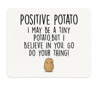 Funny Positive Potato Mouse Pads, Emotional Support Potato Mousepad for Computers Laptop Office,11.8" x 9.8" Non-Slip Rubber Base Square Mouse Pads,Mental Health Awareness Gifts