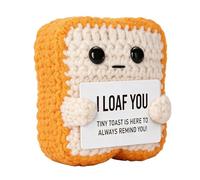Funny Positive Toast, Handmade Crochet Keepsake Doll, Cute Smiling Feature, Whimsical Gift Collectible Accessory, Inspiring Friendship Celebration Choice, Suitable for Friends Students Teachers Adults