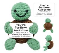Funny Positive Turtle Gifts,Emotional Support Gift,Handmade Crochet Animals Cute Stuff,Emotional Support Plush for Women Men Birthday Friend Classmate,Christmas Home Desktop Decor,Measuring Spoon