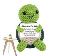 Funny Positive Turtle - Small Handmade Crochet Animals | Crochet Animals Cute Stuff Hand-Crocheted Positive Energy TurtIe Doll | Wool Potato Ornament Soft Plush Toy Gift