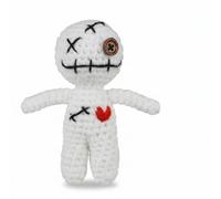 Funny Positive Voodoo Doll,Funny Crochet Voodoo Doll with Hanging Rope,CreepyDoll Decor,Stuffin For StressRelief,Office Desk