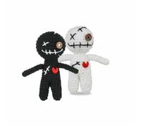 Funny Positive Voodoo Doll,Funny Crochet Voodoo Doll with Hanging Rope,CreepyDoll For StressRelief,Office Desk Decor,Stuffin