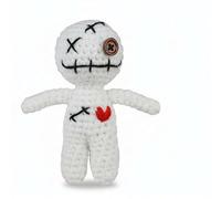 Funny Positive Voodoo Doll,Funny Crochet Voodoo Doll with Hanging Rope,CreepyDoll for StressRelief,Office Desk Decor,Stuffing Decoration Inspirational Positive Ornaments Gifts for Friend Halloween
