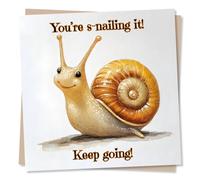 Funny Positivity or Support or Good Luck Card For A Loved One - You're S-nailing It Keep Going - Snail, Animal Lover - For Women, Men, Colleague, Relative, Partner
