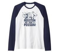 Funny Possum Astronaut - Opossum Pun Houston Space Trash Cat Raglan Baseball Tee