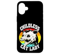 Funny Possum Childless Cat Lady Crazy Opossum Ladies Case for iPhone 16 Plus