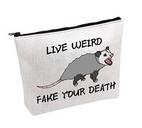 Funny Possum Gift Opossum Lover Gift Live Weird Fake Your Death Makeup Bag Opossum Mom Gift (Live Weird Fake Your Death)