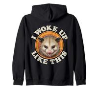 Funny Possum I Woke Up Like This Sleepy Tired Mood Zip Hoodie