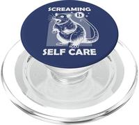 Funny Possum Meme Screaming Self Care Mental Health Animal PopSockets PopGrip for MagSafe