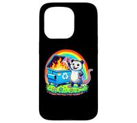 Funny Possum Rainbow Dumpster Fire Case for iPhone 15 Pro