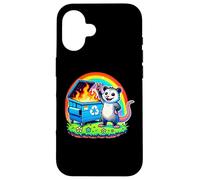 Funny Possum Rainbow Dumpster Fire Case for iPhone 16