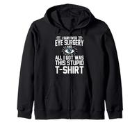 Funny Post Eye Surgery Recovery Cataract Lasik Survivor Zip Hoodie