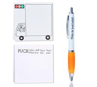 Funny Post It Notes and Pen, Funny Desk Accessories, Inappropriate Gifts, Novelty Notepads Office Christmas Post it Notes Gifts for Friends Colleagues Boss